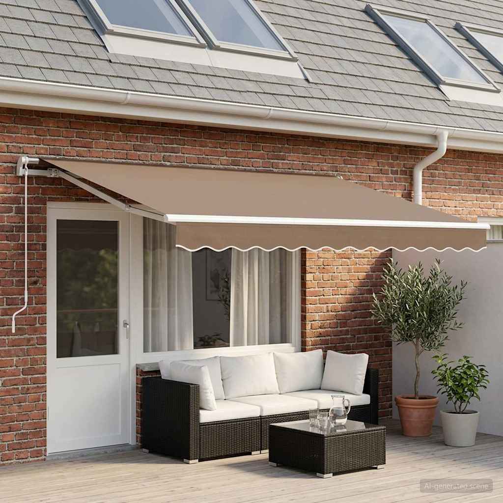 Vervangingsdoek voor zonnescherm Taupe 5 x 3 m Polyester is nu te koop bij PeponiXL, paradijselijk wonen!