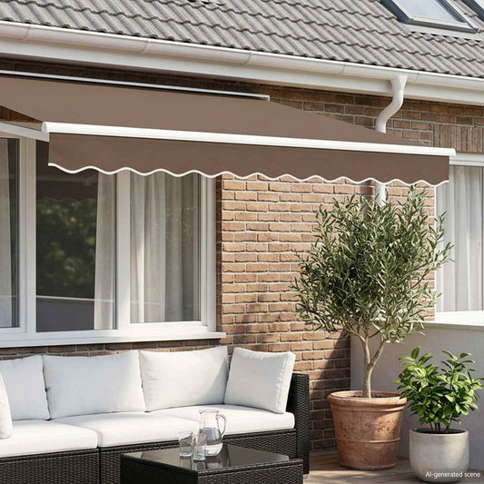 Vervangende markies volant Taupe 3 m Polyester is nu te koop bij PeponiXL, paradijselijk wonen!