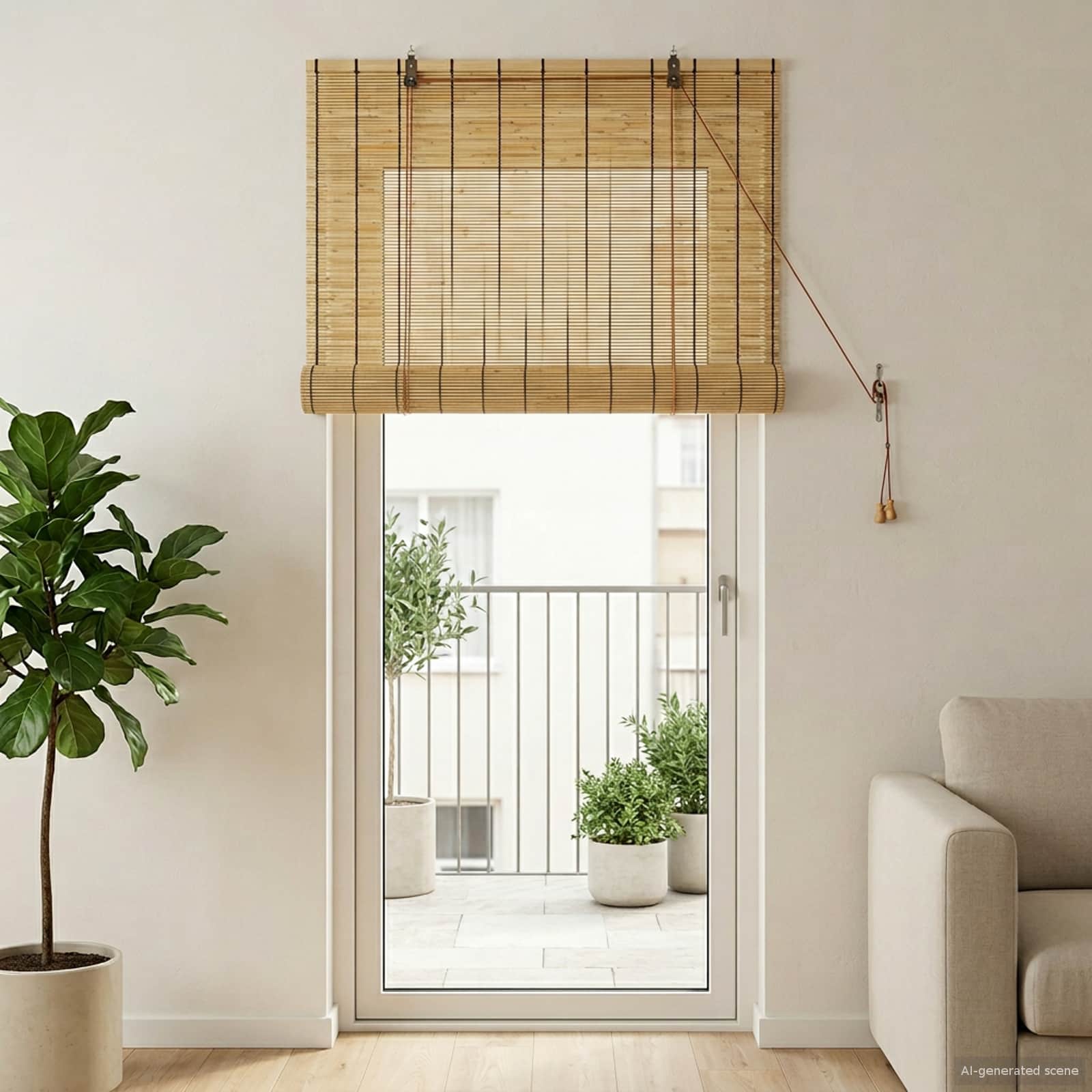 Rolgordijn Naturel 60 x 220 cm Riet is nu te koop bij PeponiXL, paradijselijk wonen!