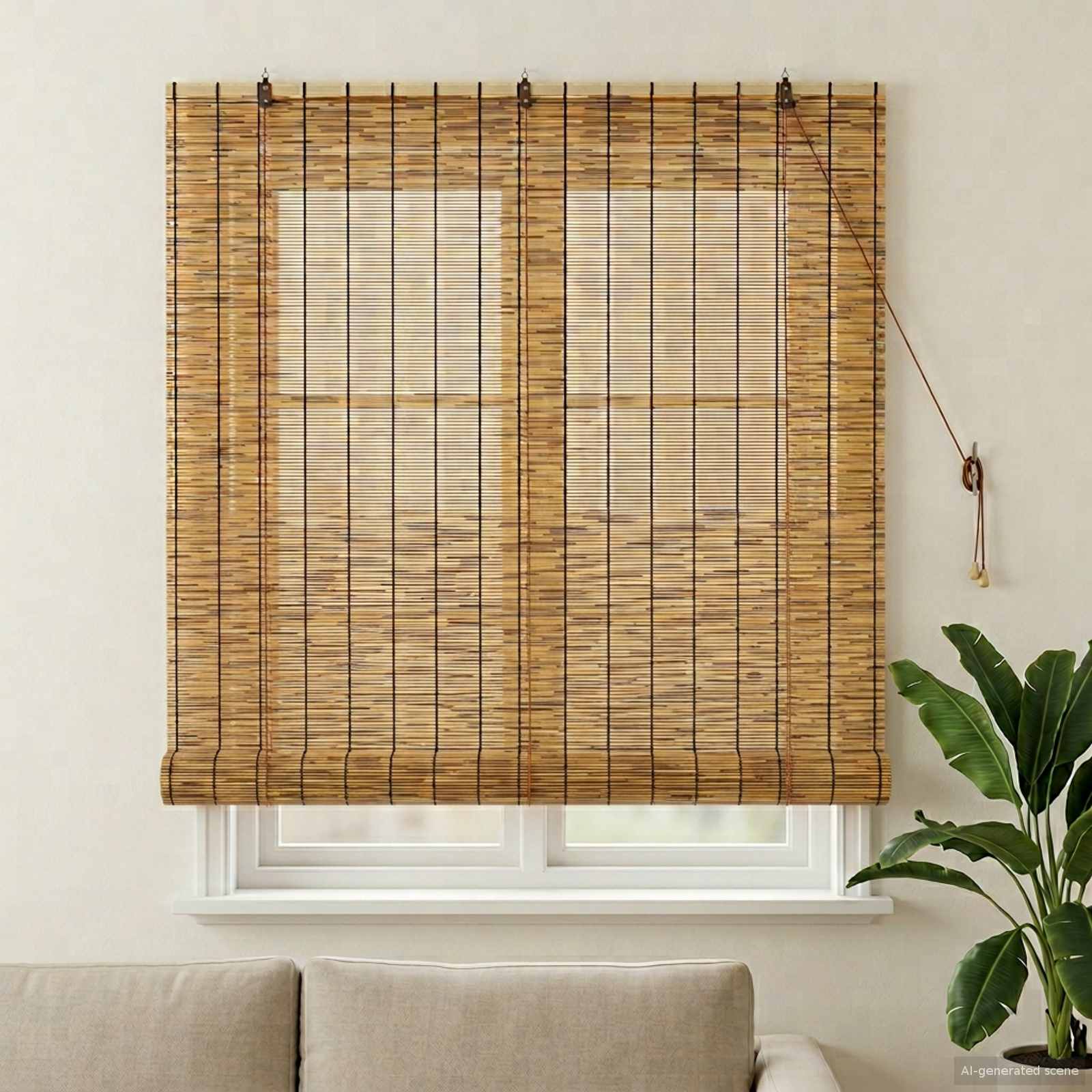 Rolgordijn Bruin 140 x 160 cm Riet is nu te koop bij PeponiXL, paradijselijk wonen!