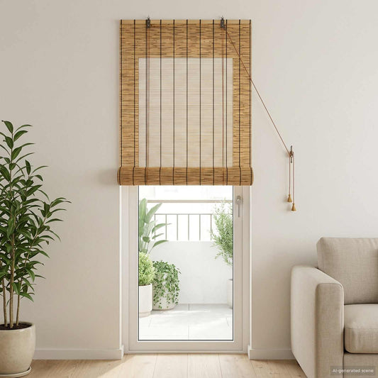 Rolgordijn Bruin 80 x 220 cm Riet is nu te koop bij PeponiXL, paradijselijk wonen!