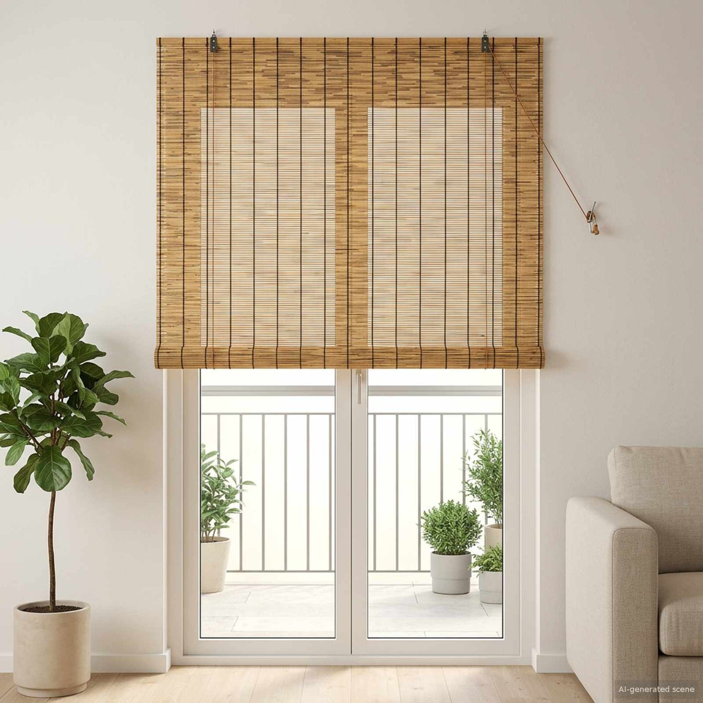 Rolgordijn Bruin 120 x 220 cm Riet is nu te koop bij PeponiXL, paradijselijk wonen!