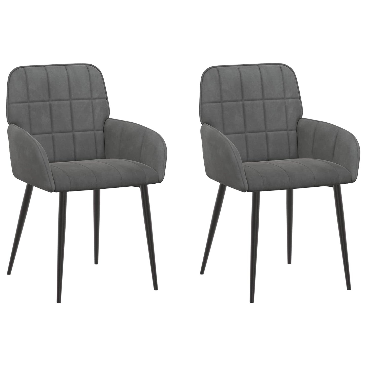 Eettafelstoelen 2 pcs fluweel Donkergrijs 57 x 50 x 85 cm is nu te koop bij PeponiXL, paradijselijk wonen!