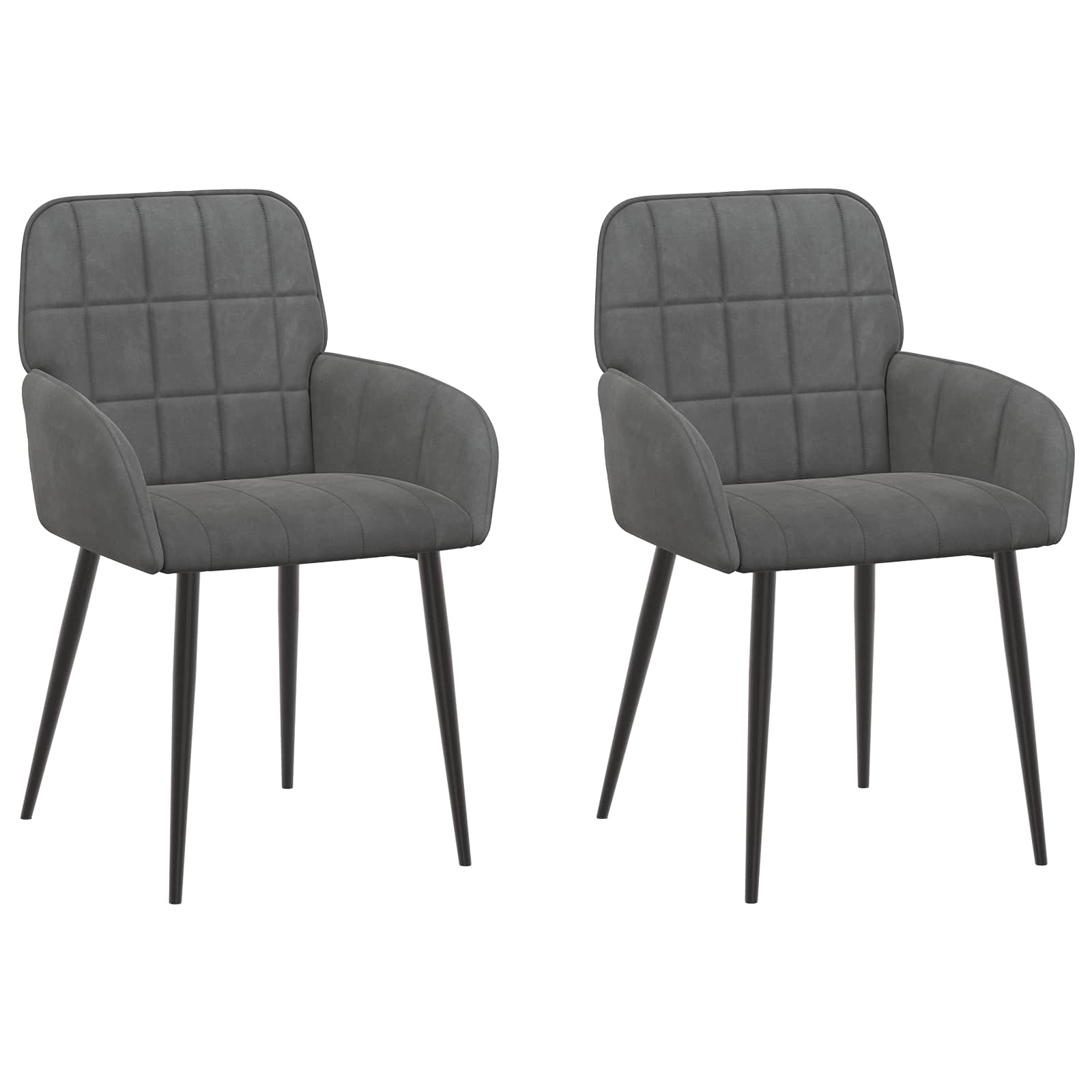 Eettafelstoelen 2 pcs fluweel Donkergrijs 57 x 50 x 85 cm is nu te koop bij PeponiXL, paradijselijk wonen!
