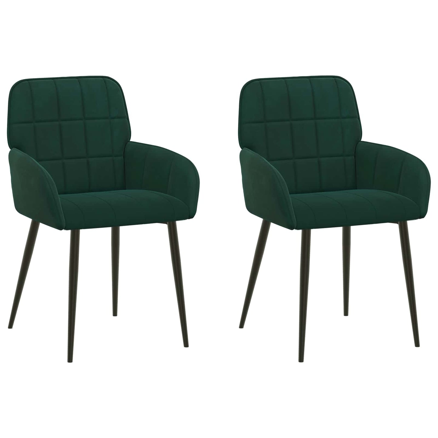 Eettafelstoelen 2 pcs fluweel Donkergroen 57 x 50 x 85 cm is nu te koop bij PeponiXL, paradijselijk wonen!