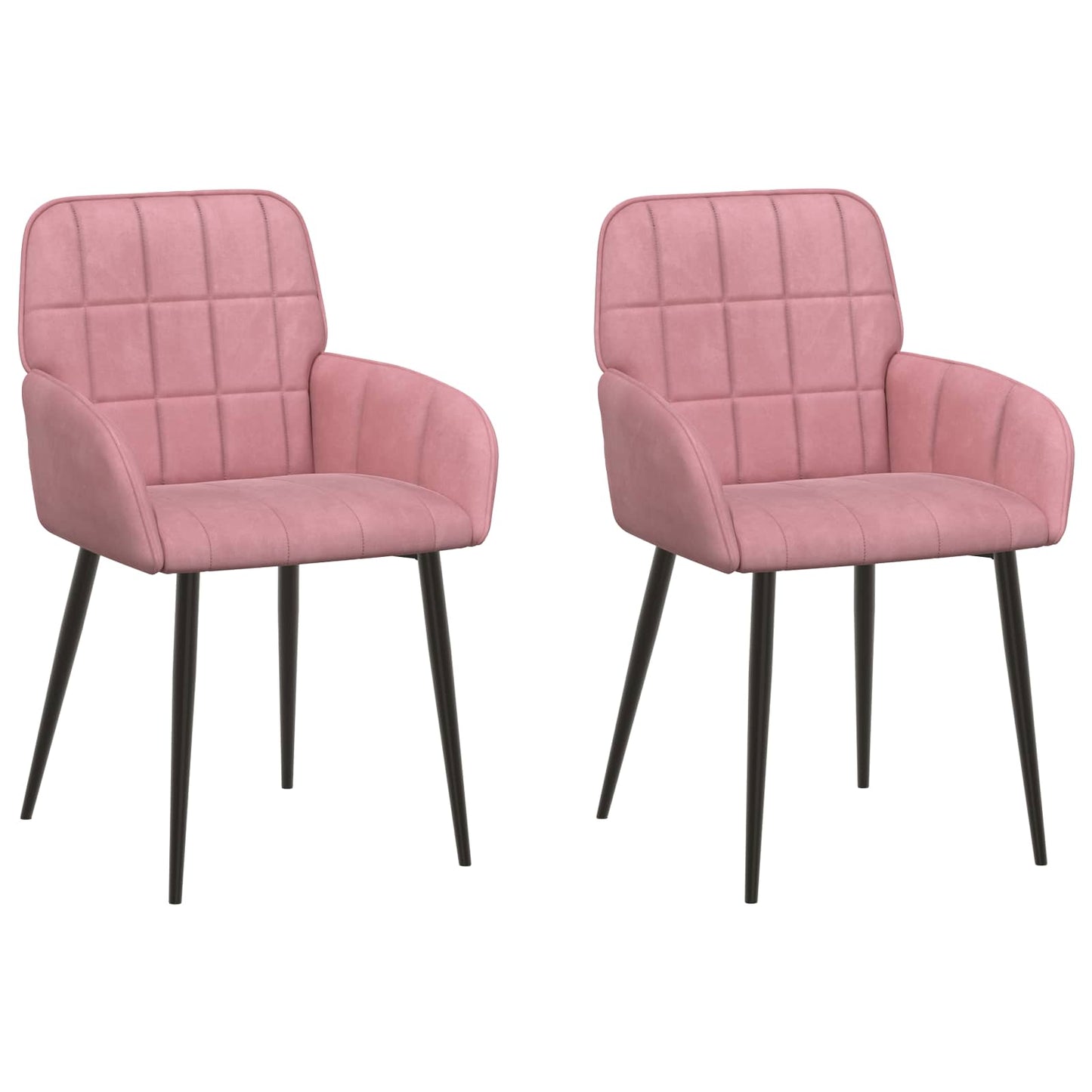 Eettafelstoelen 2 pcs fluweel Roze 57 x 50 x 85 cm is nu te koop bij PeponiXL, paradijselijk wonen!