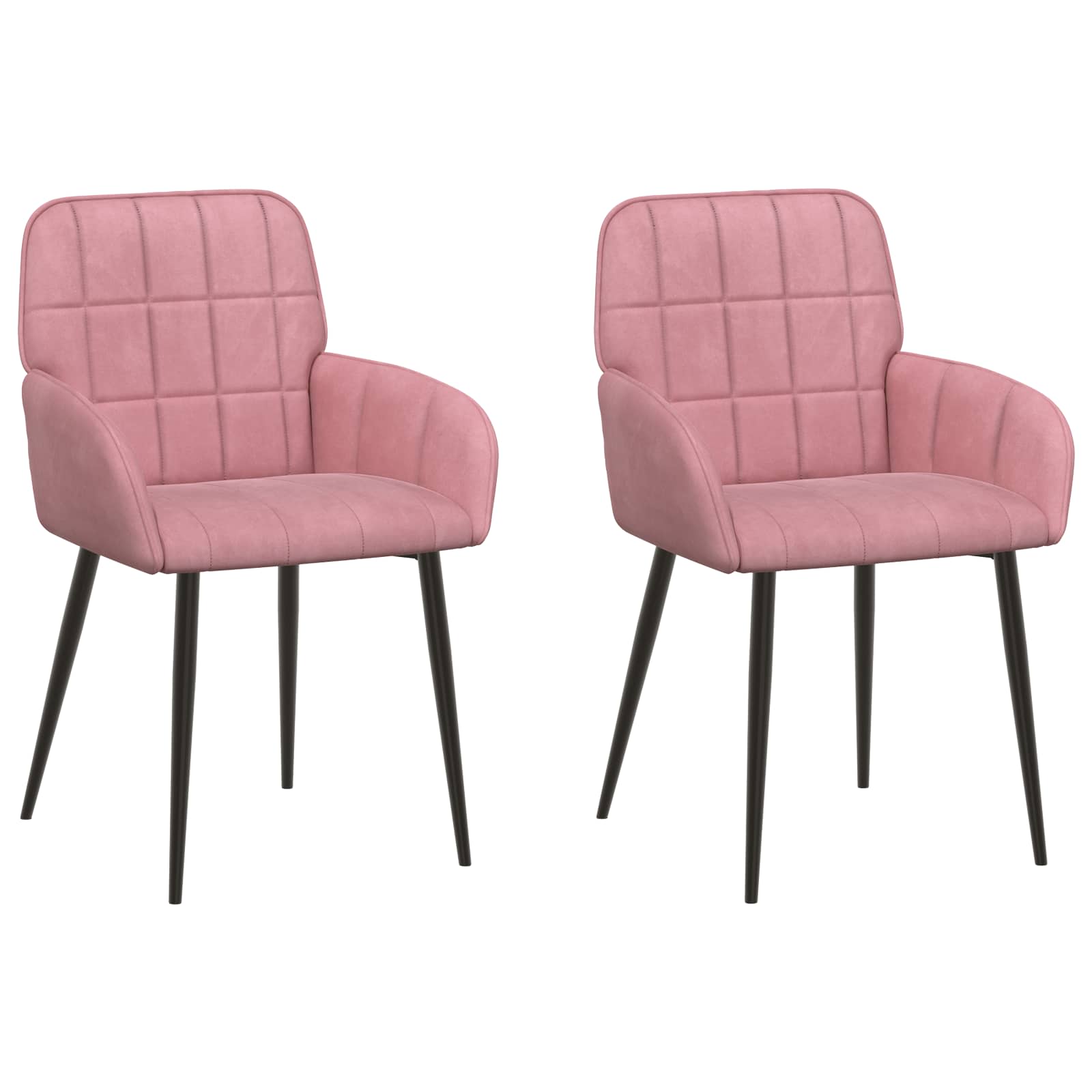 Eettafelstoelen 2 pcs fluweel Roze 57 x 50 x 85 cm is nu te koop bij PeponiXL, paradijselijk wonen!