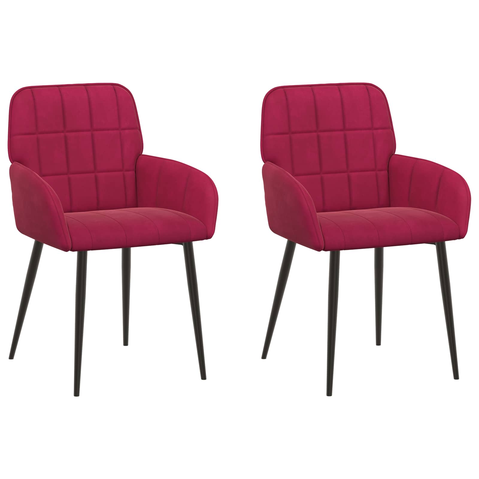 Eettafelstoelen 2 pcs fluweel Wijnrood 57 x 50 x 85 cm is nu te koop bij PeponiXL, paradijselijk wonen!