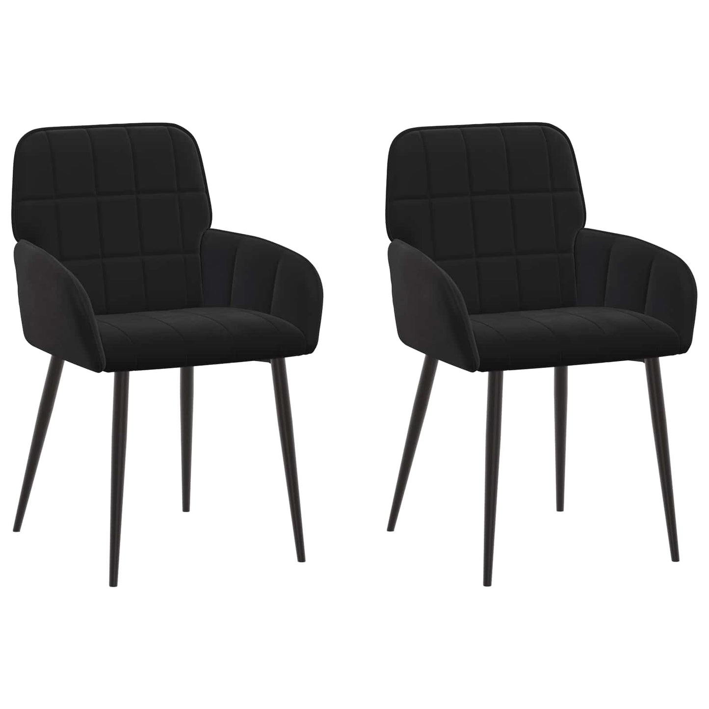 Eettafelstoelen 2 pcs fluweel Zwart 57 x 50 x 85 cm is nu te koop bij PeponiXL, paradijselijk wonen!