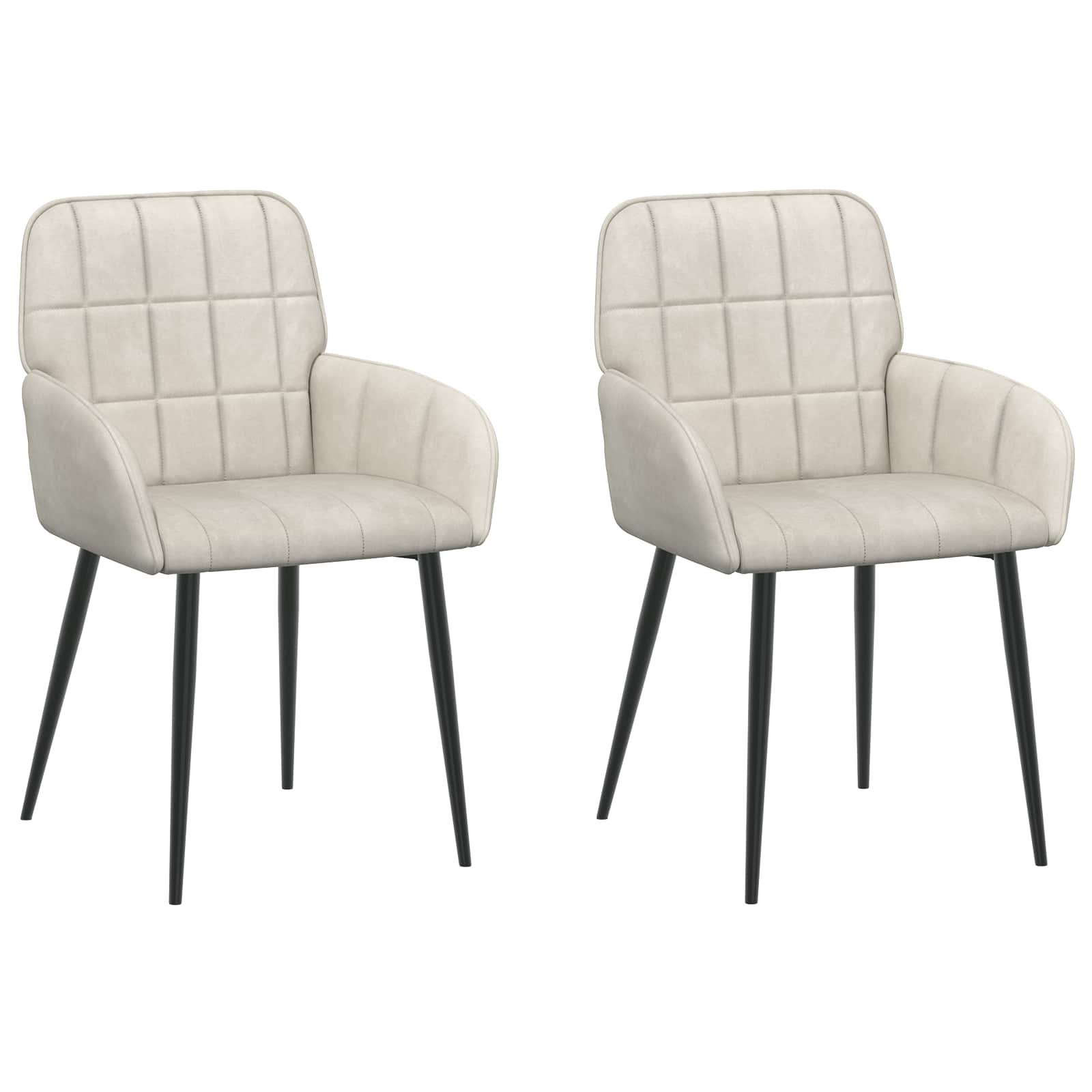 Eettafelstoelen 2 pcs fluweel Crèmekleurig 57 x 50 x 85 cm is nu te koop bij PeponiXL, paradijselijk wonen!
