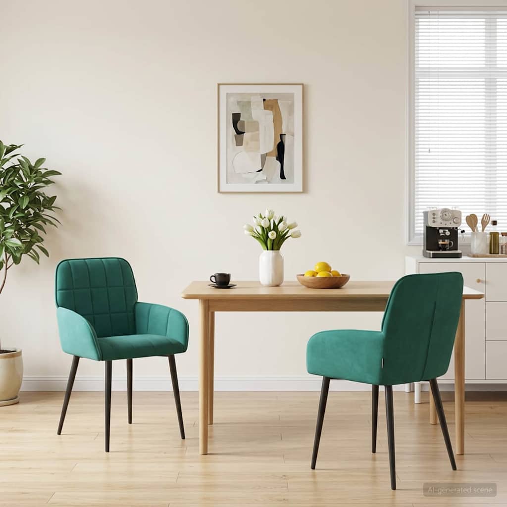 Eettafelstoelen 2 pcs fluweel Turquoise 57 x 50 x 85 cm is nu te koop bij PeponiXL, paradijselijk wonen!