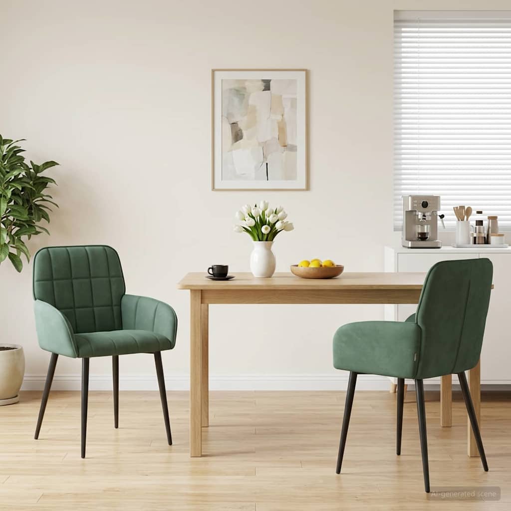 Eettafelstoelen 2 pcs fluweel Zeegroen 57 x 50 x 85 cm is nu te koop bij PeponiXL, paradijselijk wonen!