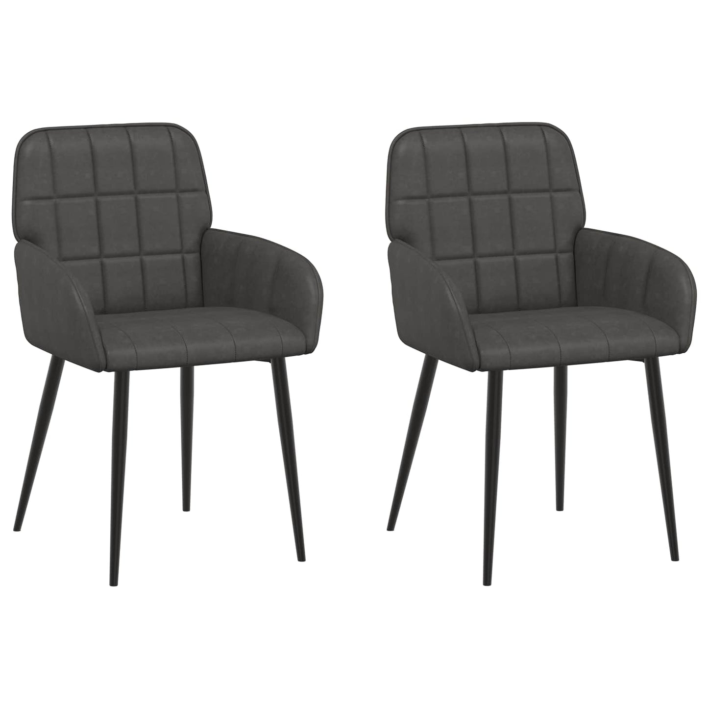 Eettafelstoelen 2 pcs Kunstleer Zwart 57 x 50 x 85 cm is nu te koop bij PeponiXL, paradijselijk wonen!