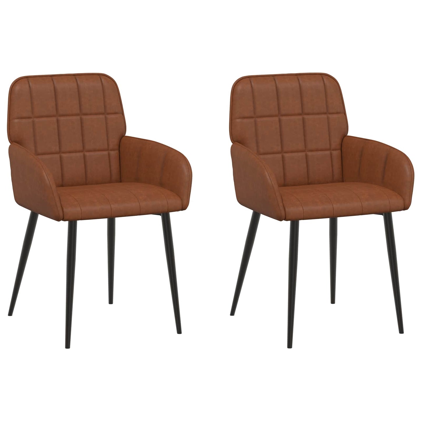Eettafelstoelen 2 pcs Kunstleer Bruin 57 x 50 x 85 cm is nu te koop bij PeponiXL, paradijselijk wonen!