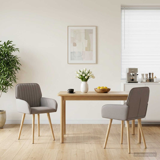 Eettafelstoelen 2 pcs Stof Taupe 56,5 x 50 x 87,5 cm is nu te koop bij PeponiXL, paradijselijk wonen!