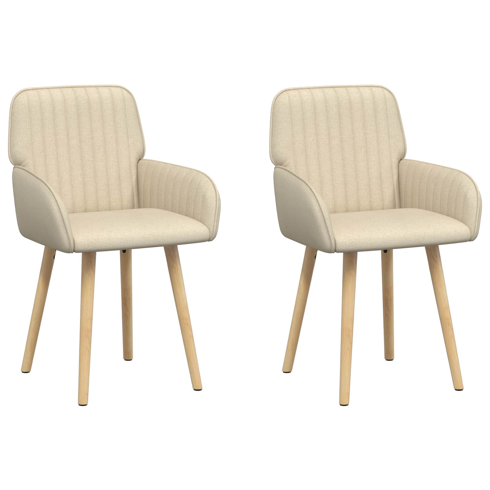 Eettafelstoelen 2 pcs Stof Crèmekleurig 56,5 x 50 x 87,5 cm is nu te koop bij PeponiXL, paradijselijk wonen!