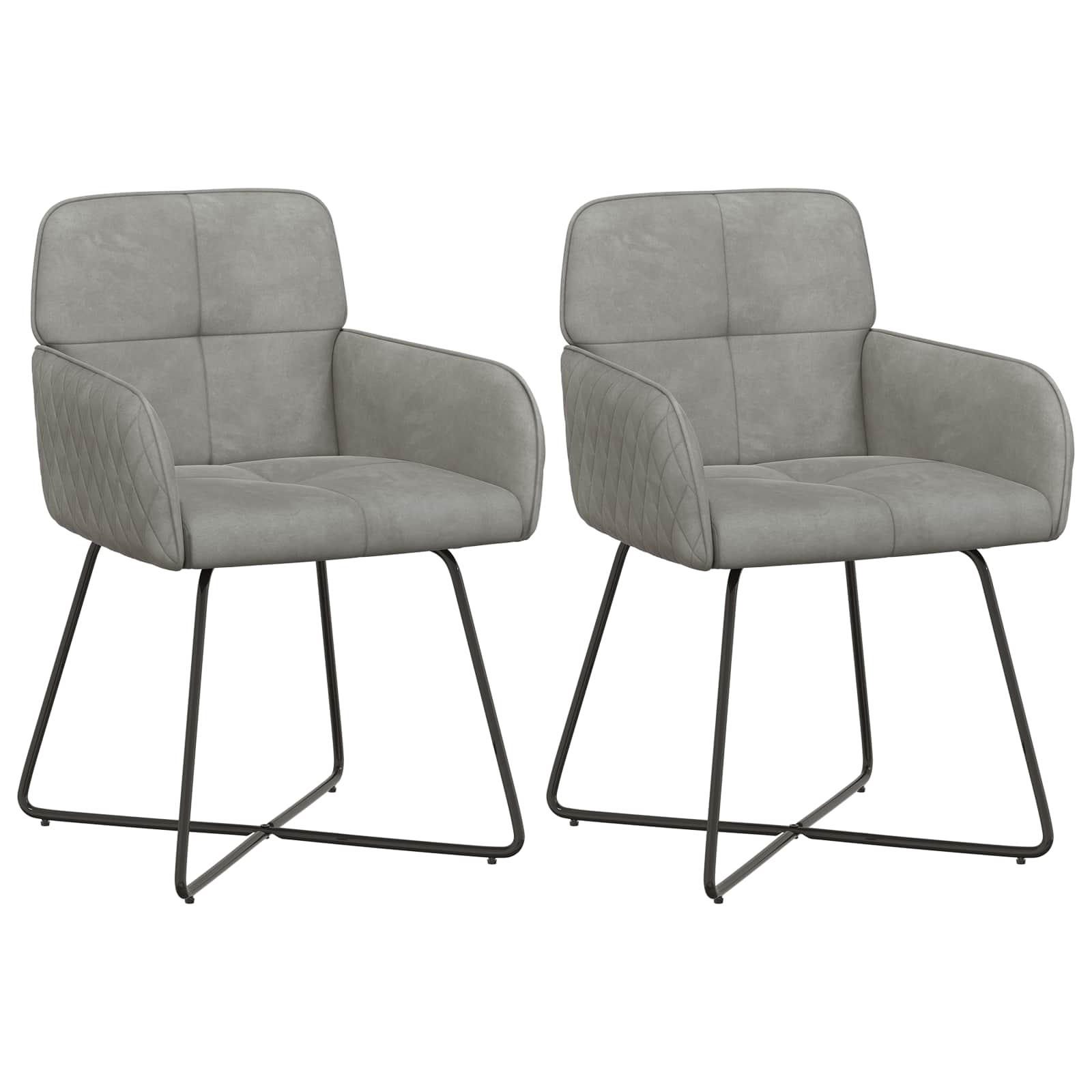 Eettafelstoelen 2 pcs fluweel Lichtgrijs 59 x 56,5 x 86 cm is nu te koop bij PeponiXL, paradijselijk wonen!