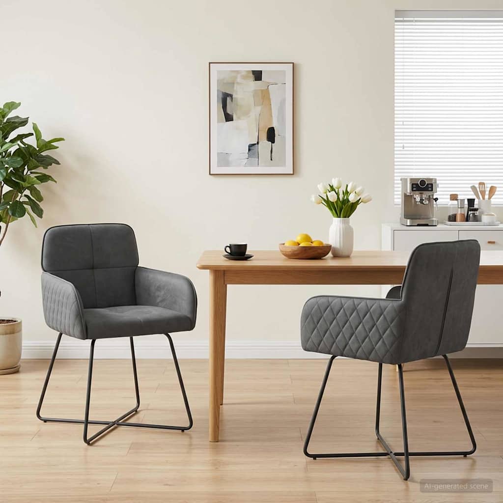 Eettafelstoelen 2 pcs fluweel Donkergrijs 59 x 56,5 x 86 cm is nu te koop bij PeponiXL, paradijselijk wonen!