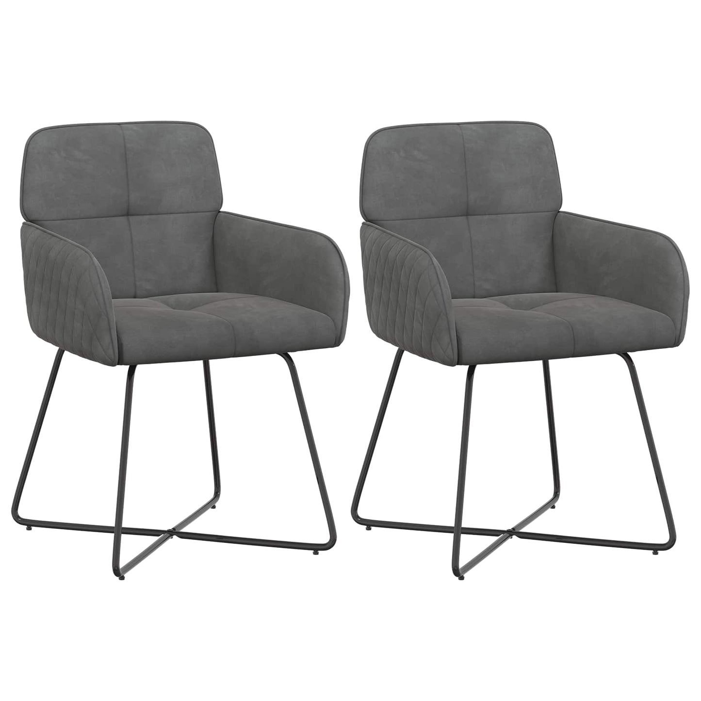 Eettafelstoelen 2 pcs fluweel Donkergrijs 59 x 56,5 x 86 cm is nu te koop bij PeponiXL, paradijselijk wonen!