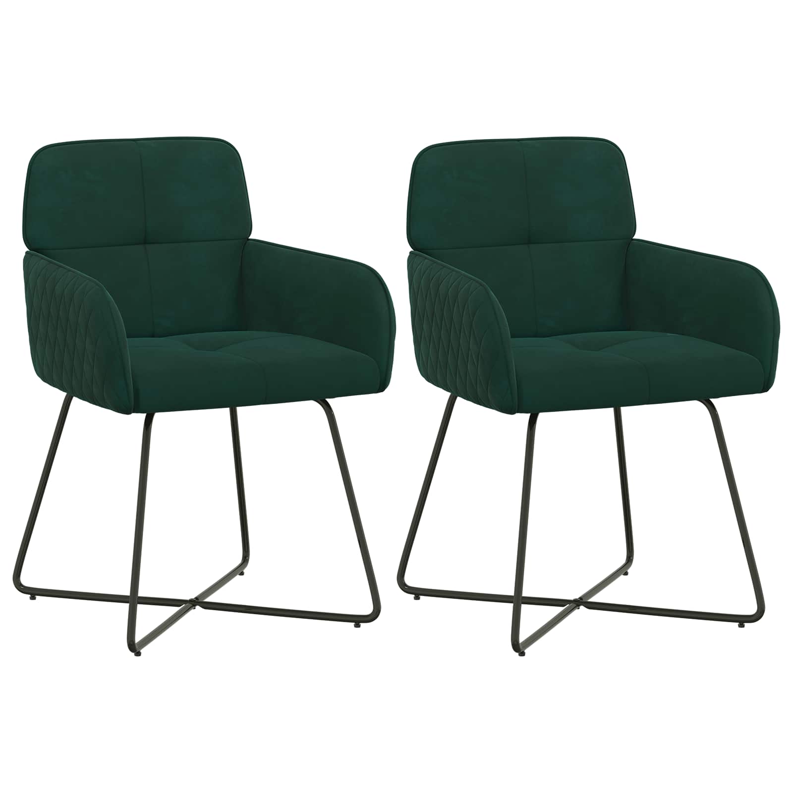 Eettafelstoelen 2 pcs fluweel Donkergroen 59 x 56,5 x 86 cm is nu te koop bij PeponiXL, paradijselijk wonen!