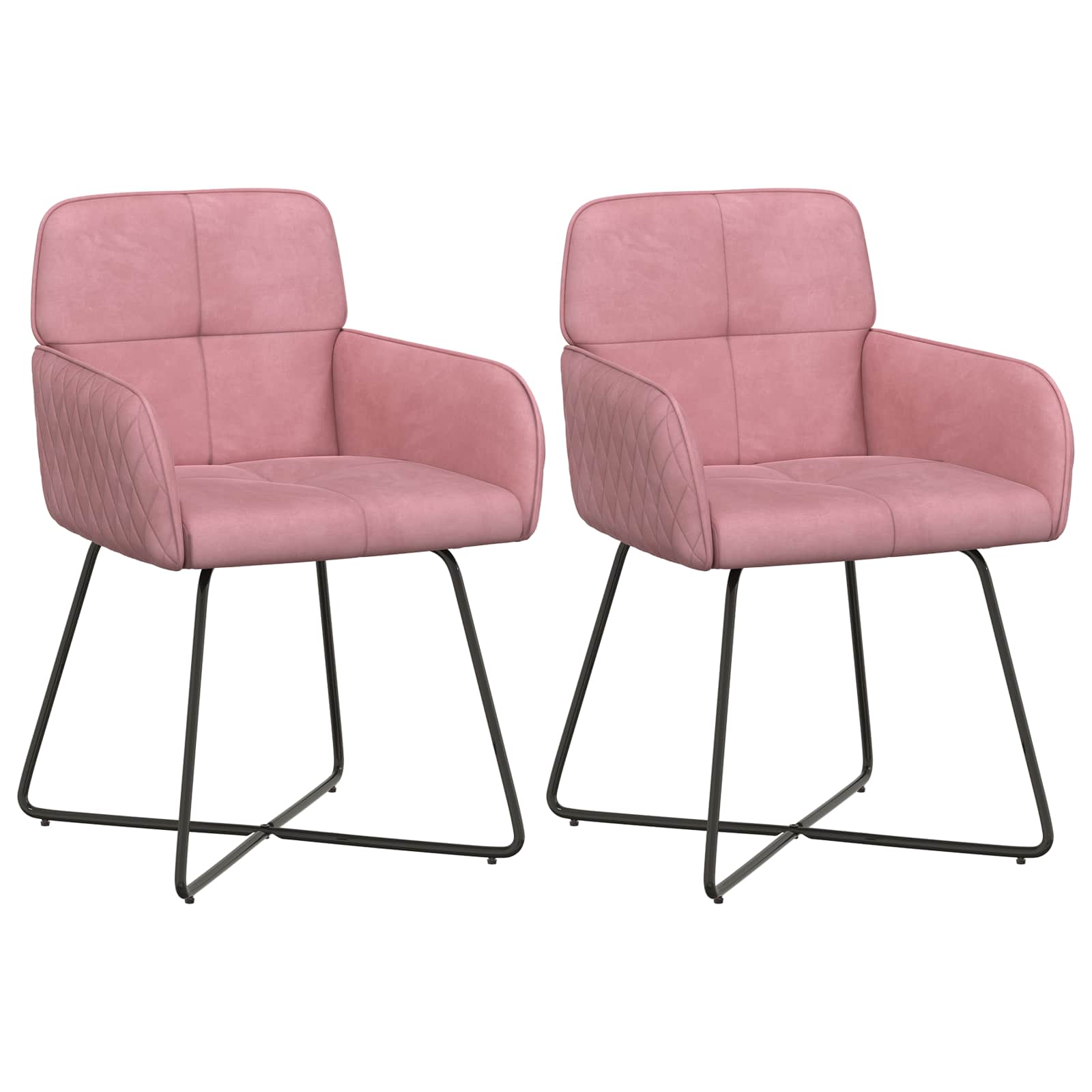 Eettafelstoelen 2 pcs fluweel Roze 59 x 56,5 x 86 cm is nu te koop bij PeponiXL, paradijselijk wonen!