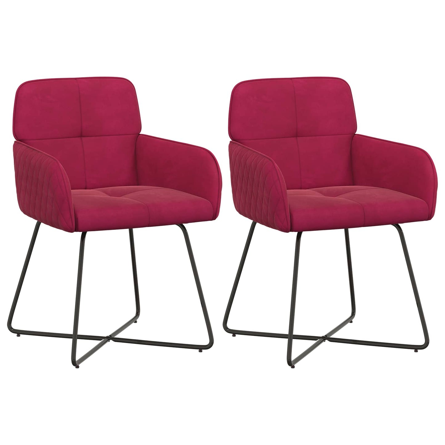 Eettafelstoelen 2 pcs fluweel Wijnrood 59 x 56,5 x 86 cm is nu te koop bij PeponiXL, paradijselijk wonen!