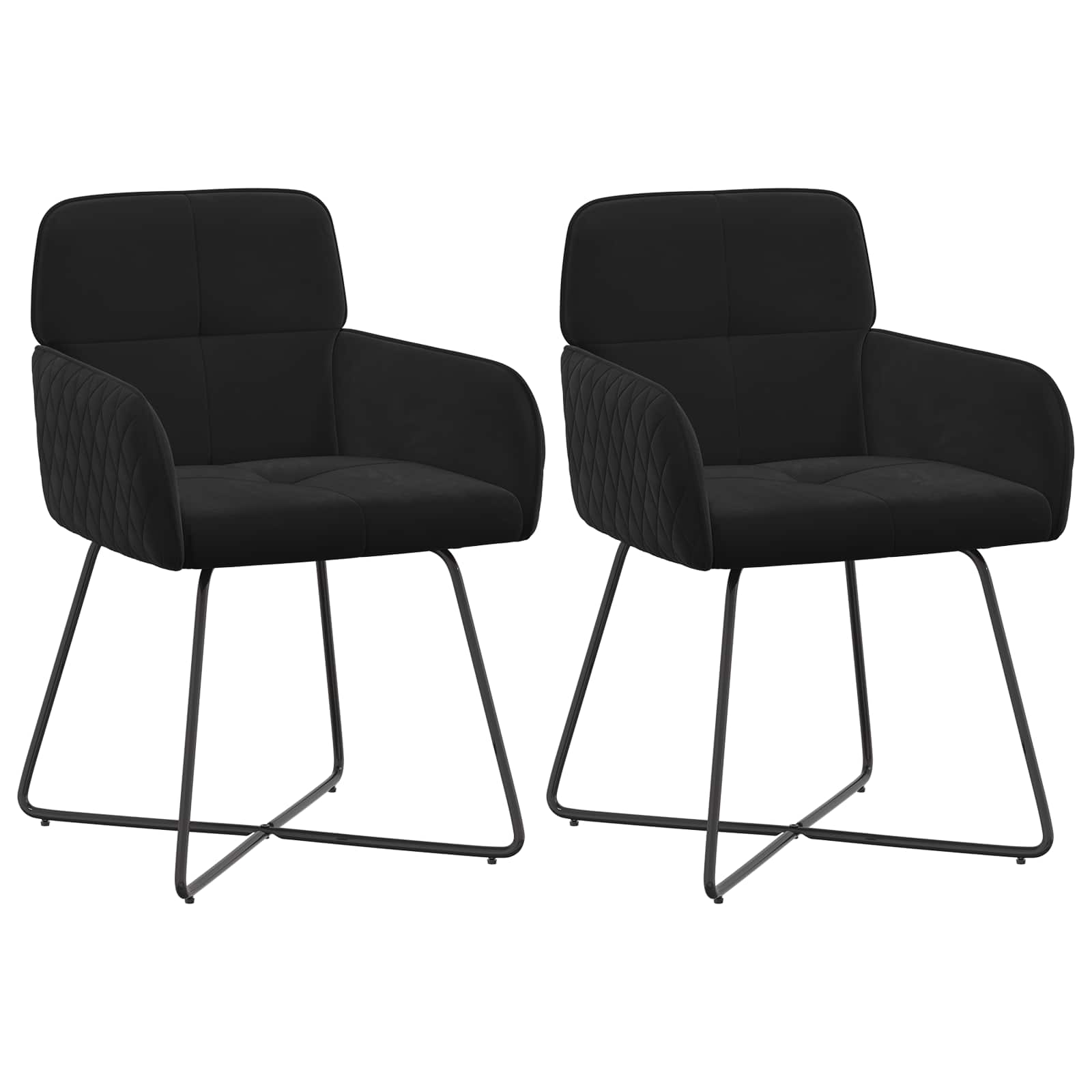 Eettafelstoelen 2 pcs fluweel Zwart 59 x 56,5 x 86 cm is nu te koop bij PeponiXL, paradijselijk wonen!
