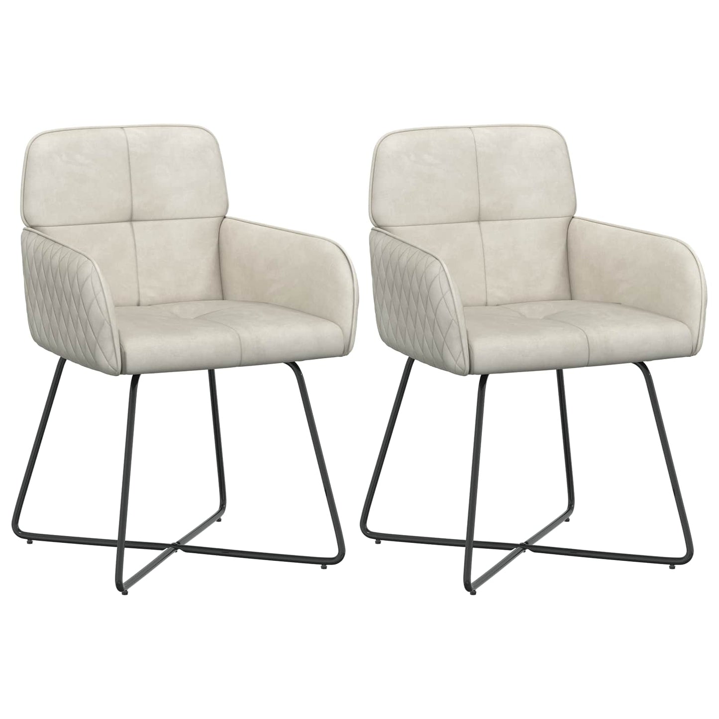 Eettafelstoelen 2 pcs fluweel Crèmekleurig 59 x 56,5 x 86 cm is nu te koop bij PeponiXL, paradijselijk wonen!