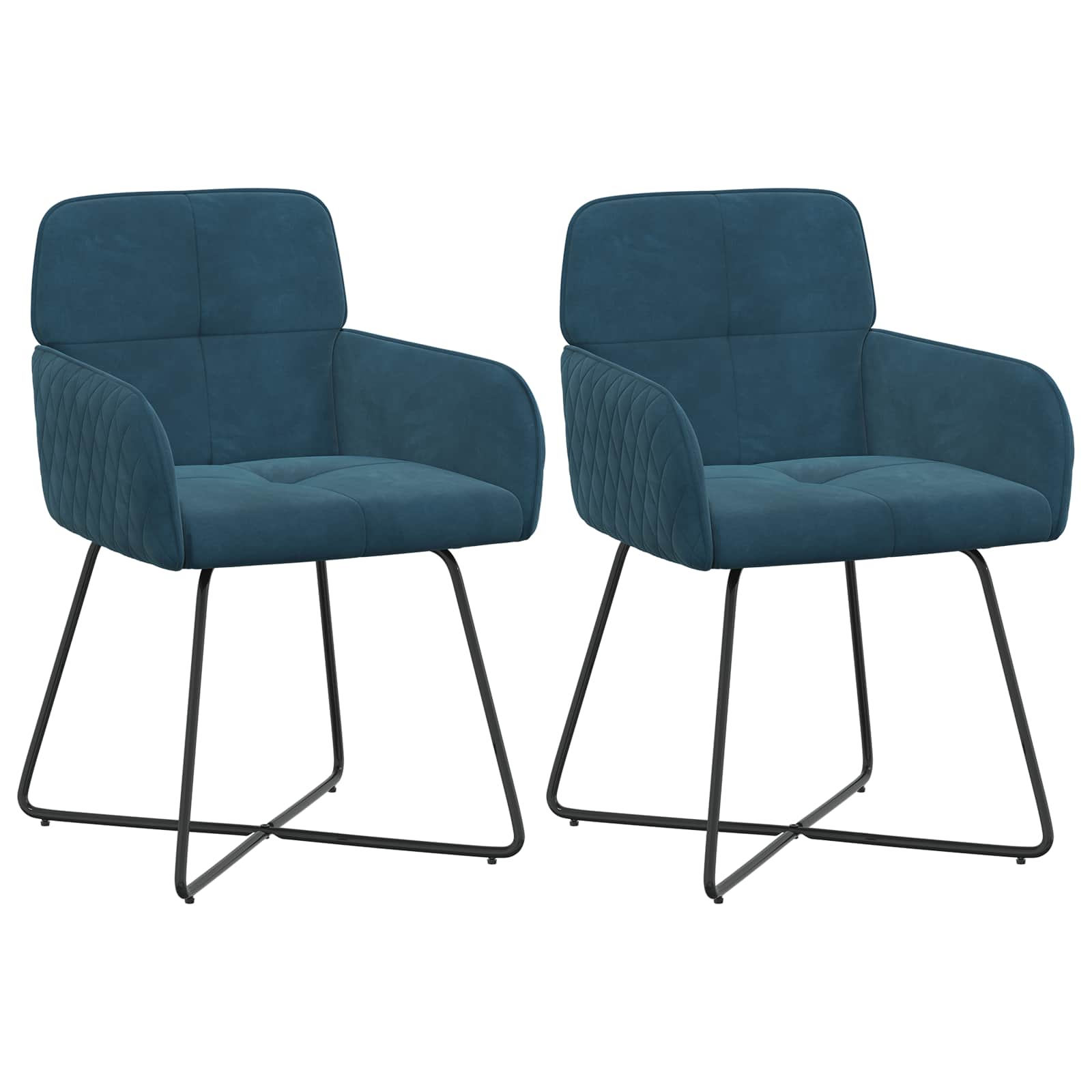 Eettafelstoelen 2 pcs fluweel Blauw 59 x 56,5 x 86 cm is nu te koop bij PeponiXL, paradijselijk wonen!