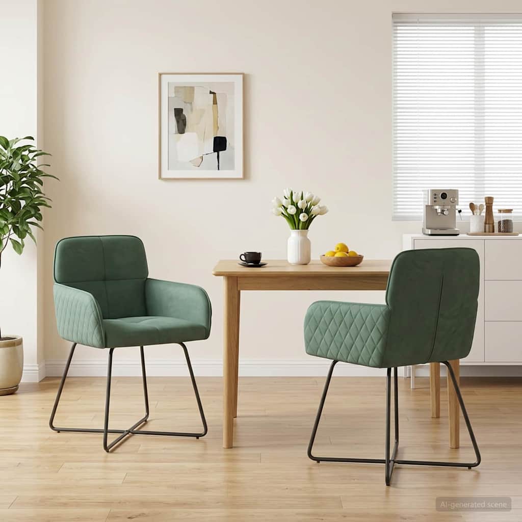 Eettafelstoelen 2 pcs fluweel Zeegroen 59 x 56,5 x 86 cm is nu te koop bij PeponiXL, paradijselijk wonen!