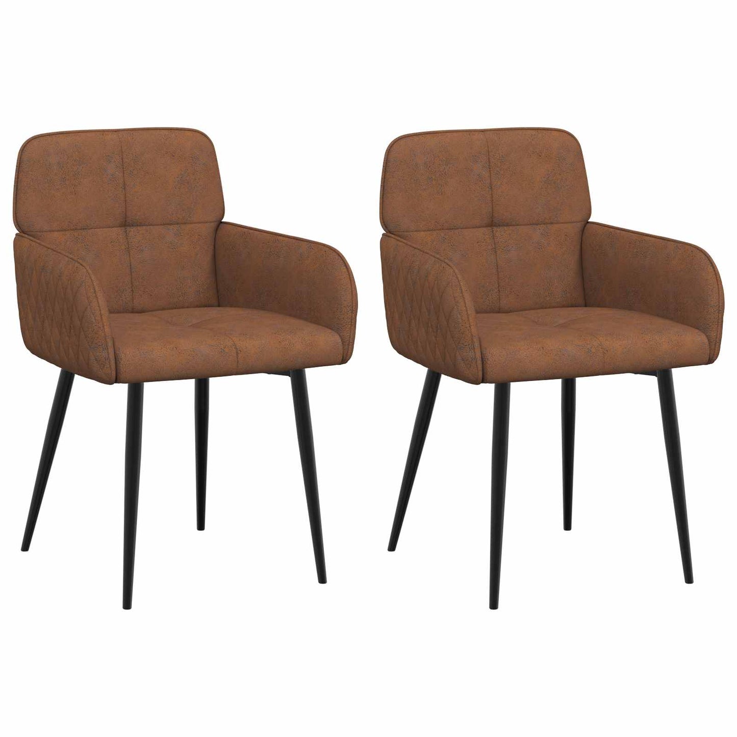 Eettafelstoelen 2 pcs Nep Suede Leer Bruin 59 x 56,5 x 85 cm is nu te koop bij PeponiXL, paradijselijk wonen!