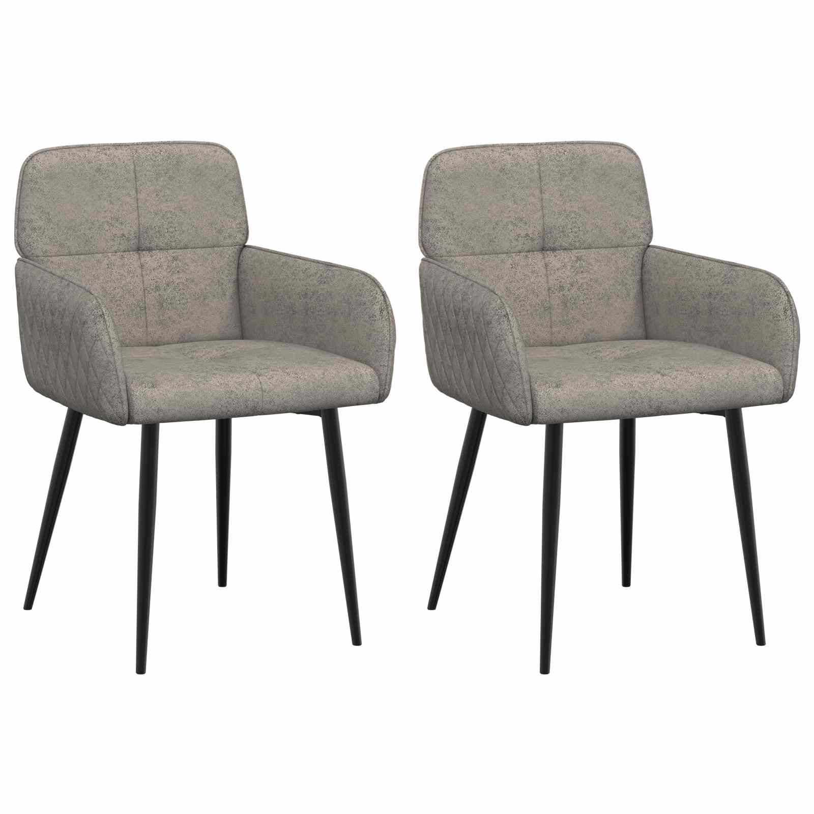 Eettafelstoelen 2 pcs Nep Suede Leer Lichtgrijs 59x56,5x85cm is nu te koop bij PeponiXL, paradijselijk wonen!