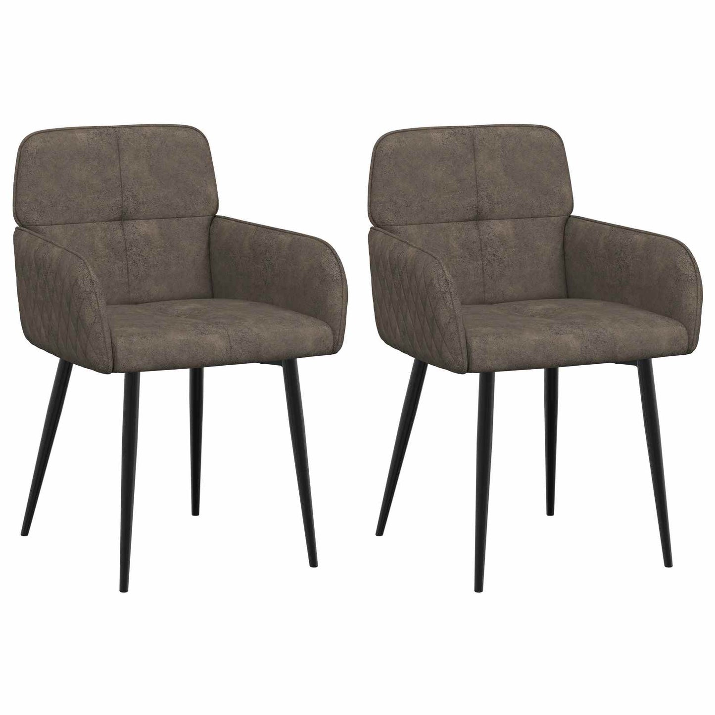 Eettafelstoelen 2 pcs Nep Suede Leer Donkergrijs 59x56,5x85cm is nu te koop bij PeponiXL, paradijselijk wonen!
