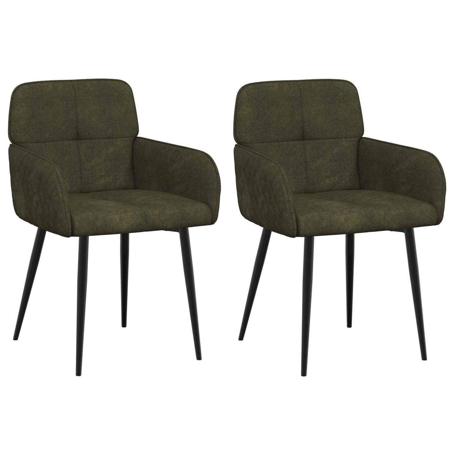 Eettafelstoelen 2 pcs Nep Suede Leer Legergroen 59x56,5x85cm is nu te koop bij PeponiXL, paradijselijk wonen!