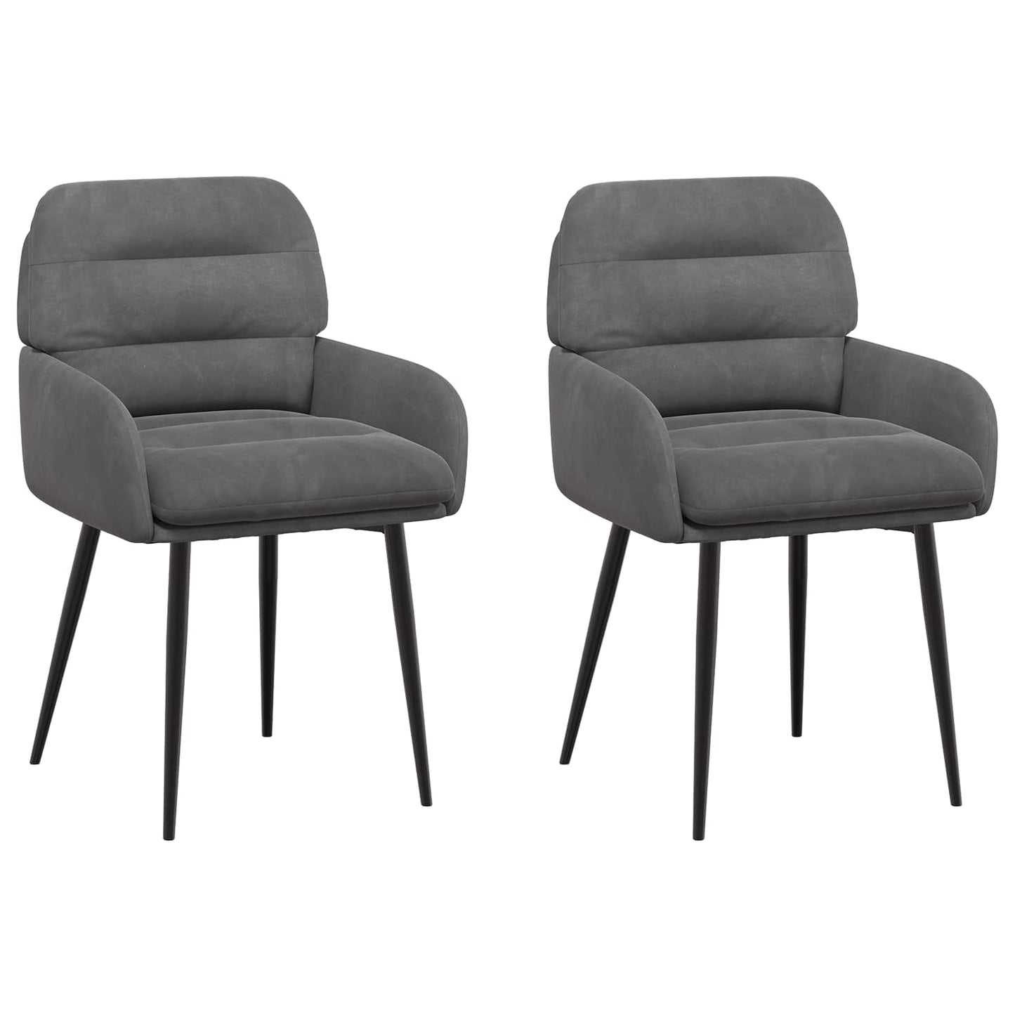 Eettafelstoelen 2 pcs fluweel Donkergrijs 59 x 59,5 x 90 cm is nu te koop bij PeponiXL, paradijselijk wonen!