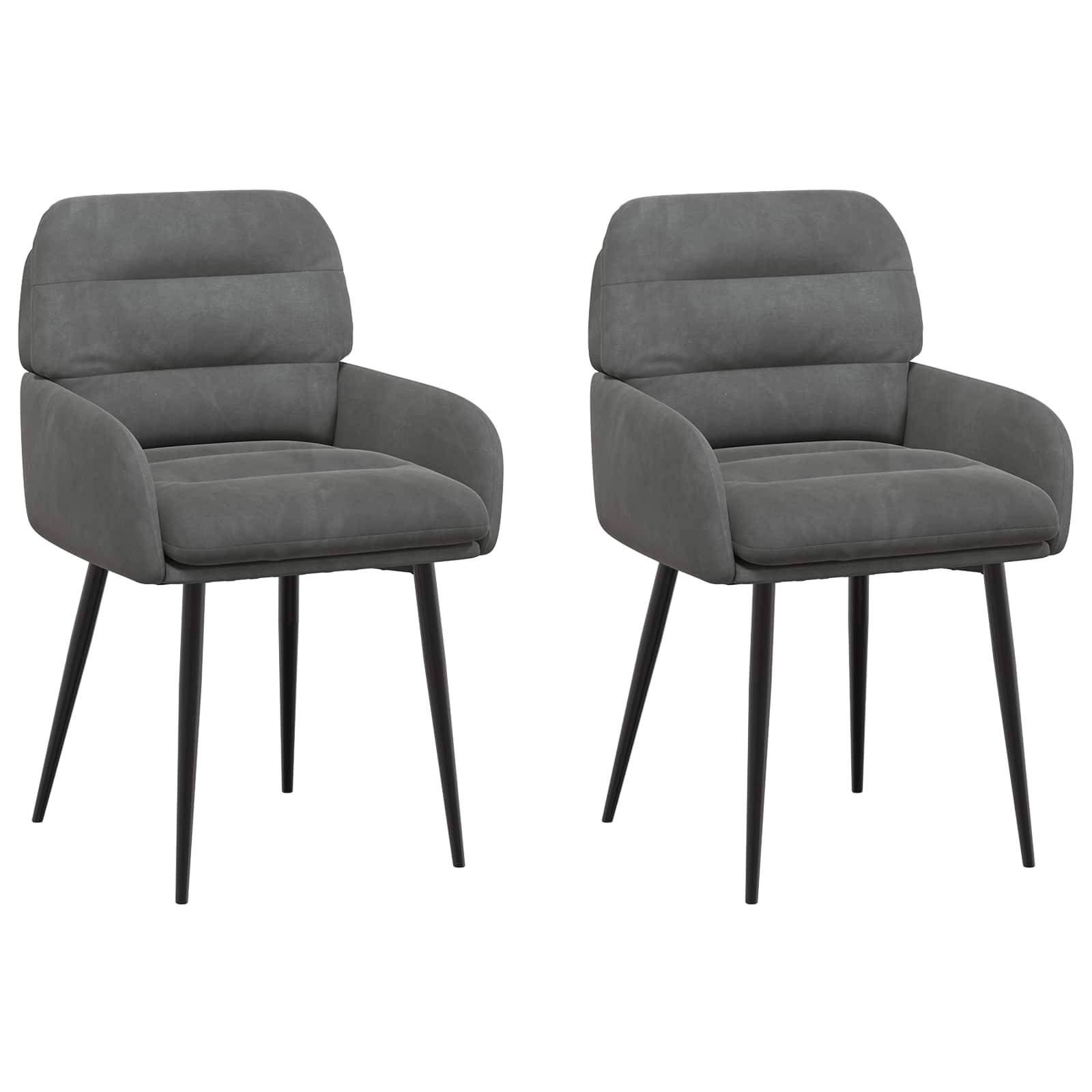 Eettafelstoelen 2 pcs fluweel Donkergrijs 59 x 59,5 x 90 cm is nu te koop bij PeponiXL, paradijselijk wonen!
