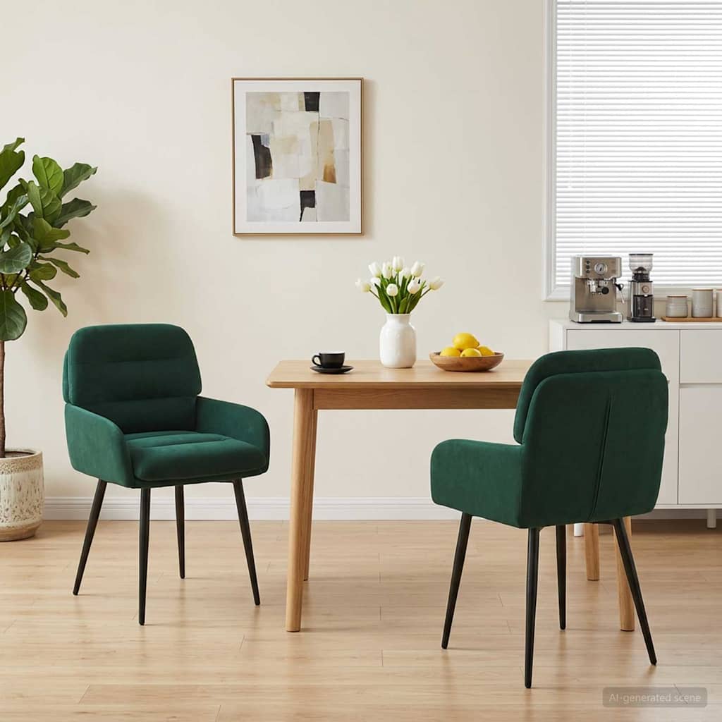 Eettafelstoelen 2 pcs fluweel Donkergroen 59 x 59,5 x 90 cm is nu te koop bij PeponiXL, paradijselijk wonen!