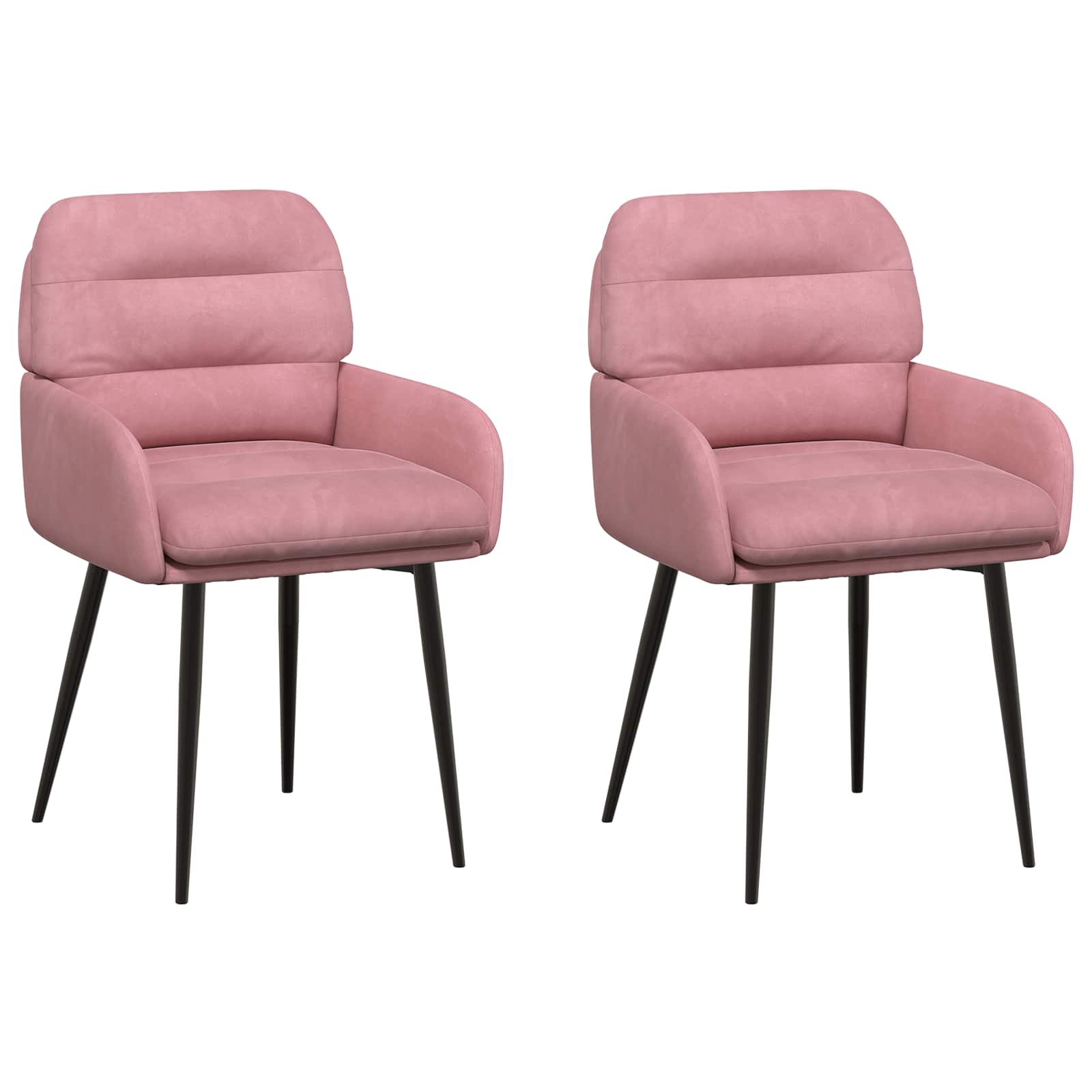 Eettafelstoelen 2 pcs fluweel Roze 59 x 59,5 x 90 cm is nu te koop bij PeponiXL, paradijselijk wonen!