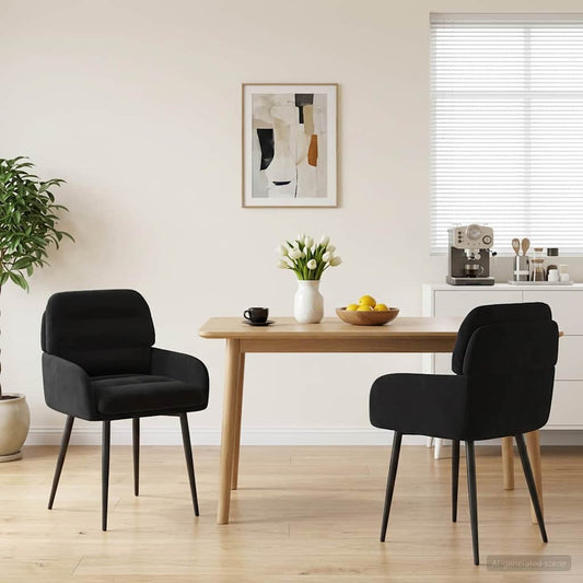 Eettafelstoelen 2 pcs fluweel Zwart 59 x 59,5 x 90 cm is nu te koop bij PeponiXL, paradijselijk wonen!