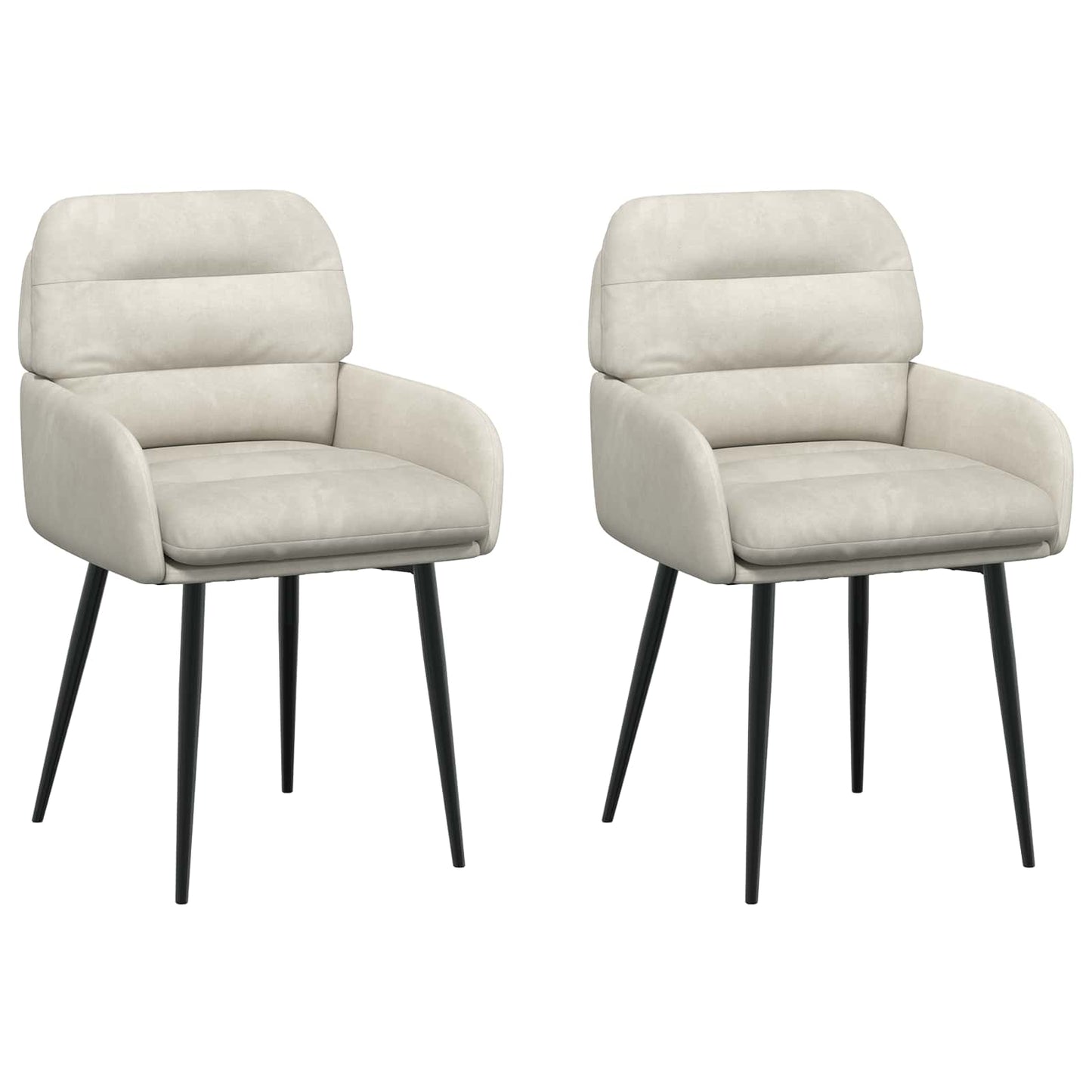 Eettafelstoelen 2 pcs fluweel Crèmekleurig 59 x 59,5 x 90 cm is nu te koop bij PeponiXL, paradijselijk wonen!