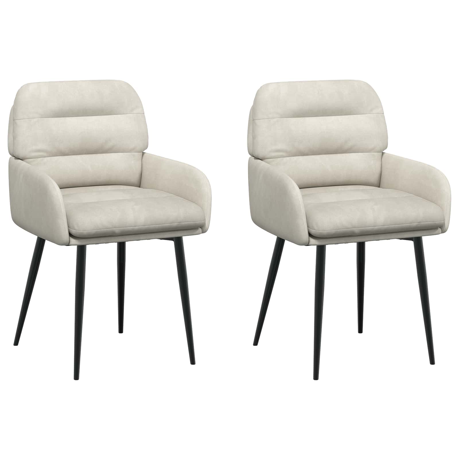 Eettafelstoelen 2 pcs fluweel Crèmekleurig 59 x 59,5 x 90 cm is nu te koop bij PeponiXL, paradijselijk wonen!
