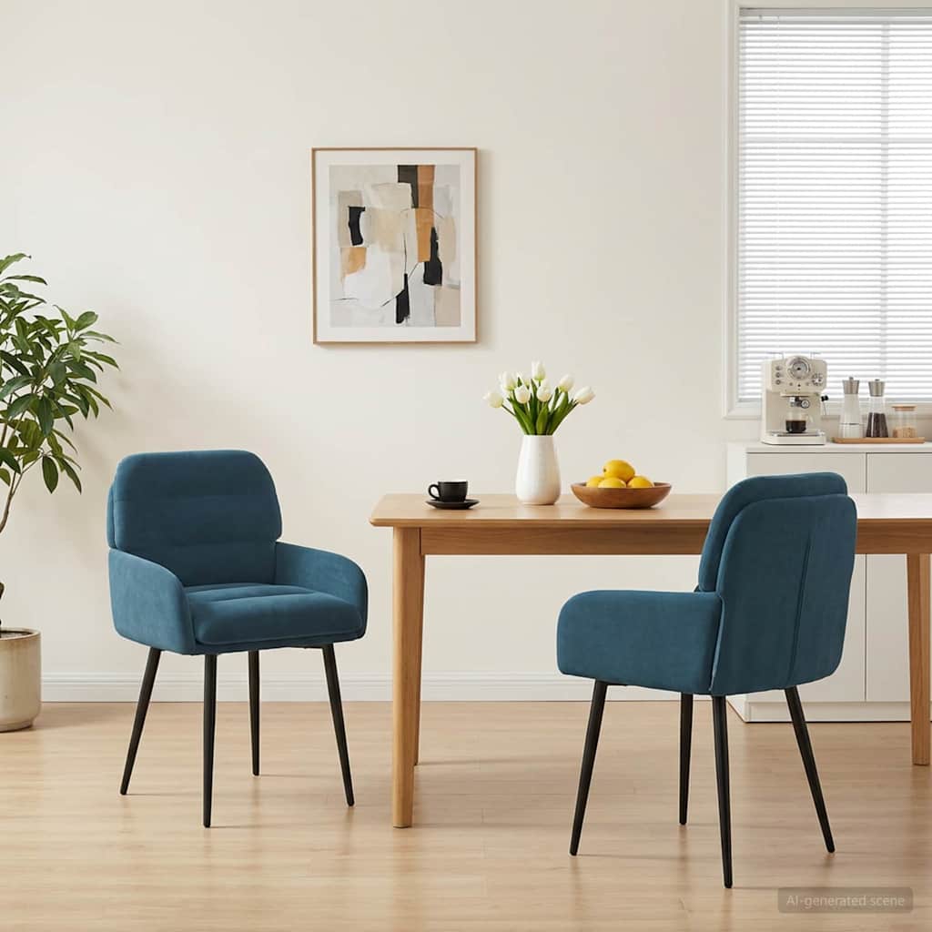 Eettafelstoelen 2 pcs fluweel Blauw 59 x 59,5 x 90 cm is nu te koop bij PeponiXL, paradijselijk wonen!