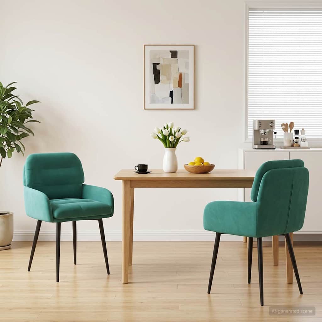 Eettafelstoelen 2 pcs fluweel Turquoise 59 x 59,5 x 90 cm is nu te koop bij PeponiXL, paradijselijk wonen!