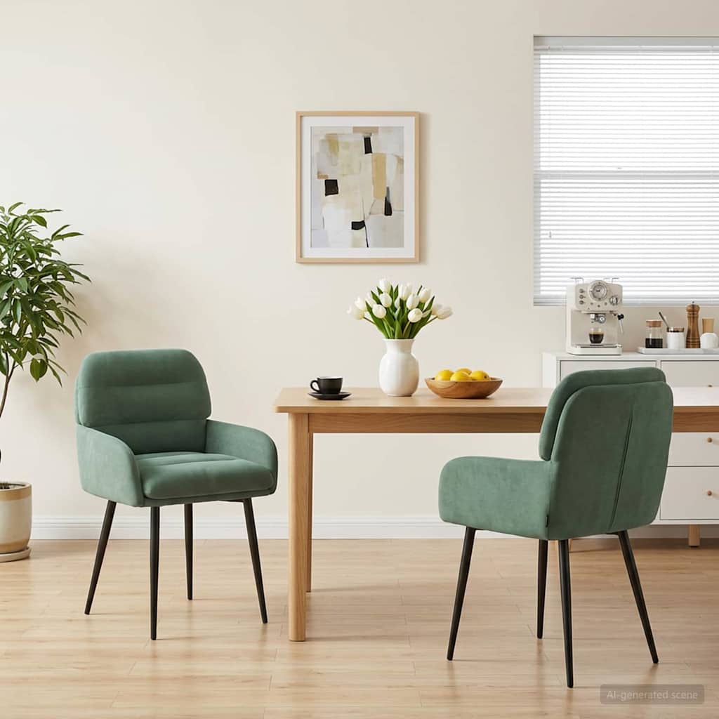 Eettafelstoelen 2 pcs fluweel Zeegroen 59 x 59,5 x 90 cm is nu te koop bij PeponiXL, paradijselijk wonen!