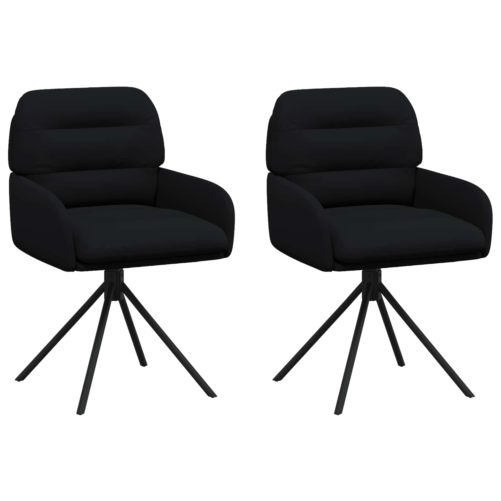 Draai Eetstoelen 2 pcs Kunstleer Zwart 59 x 59,5 x 90 cm is nu te koop bij PeponiXL, paradijselijk wonen!