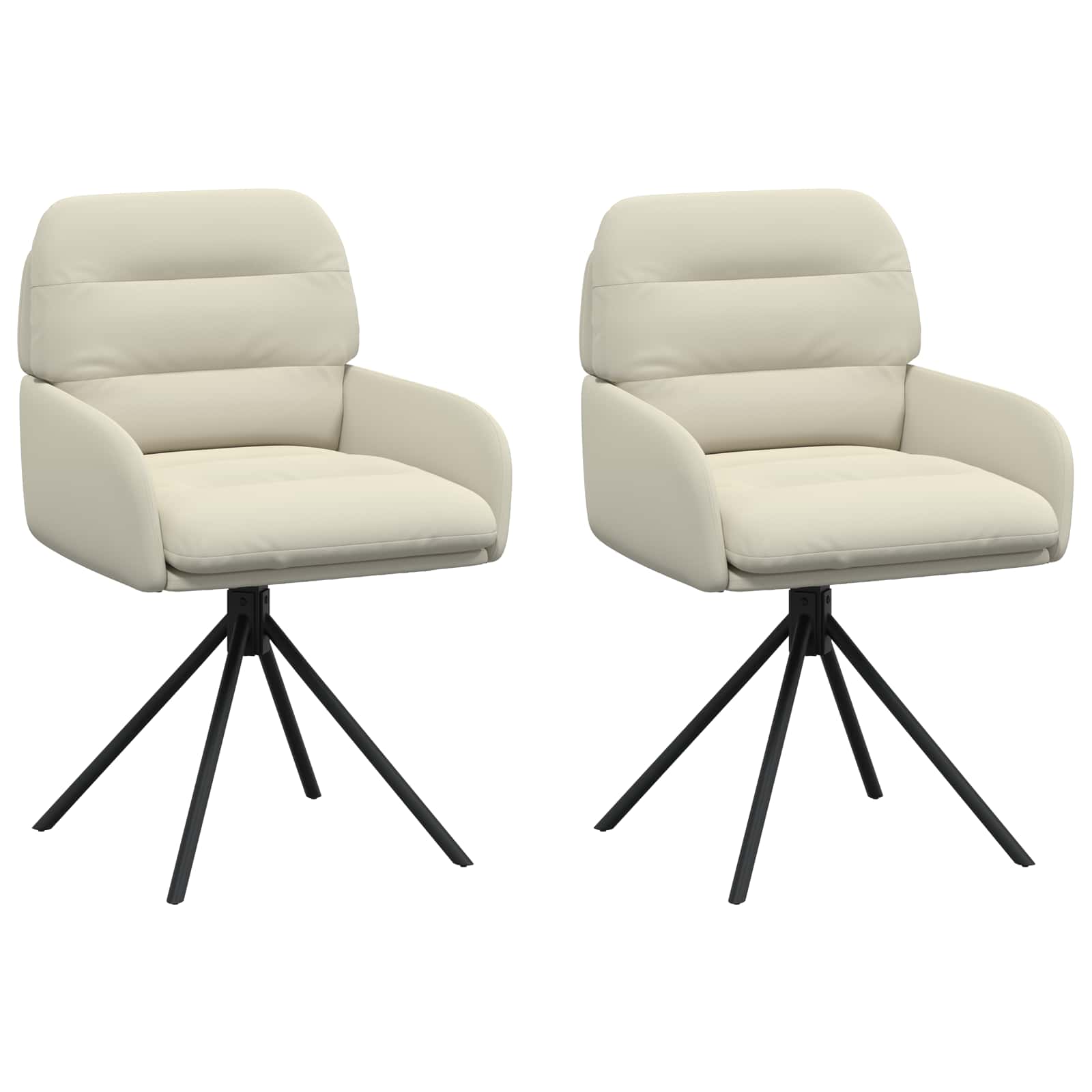 Draai Eetstoelen 2 pcs Kunstleer Crèmekleurig 59 x 59,5 x 90 cm is nu te koop bij PeponiXL, paradijselijk wonen!