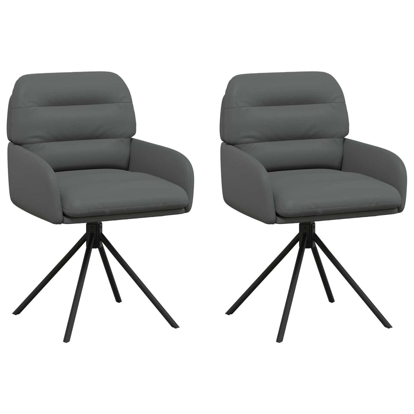 Draai Eetstoelen 2 pcs Kunstleer Grijs 59 x 59,5 x 90 cm is nu te koop bij PeponiXL, paradijselijk wonen!