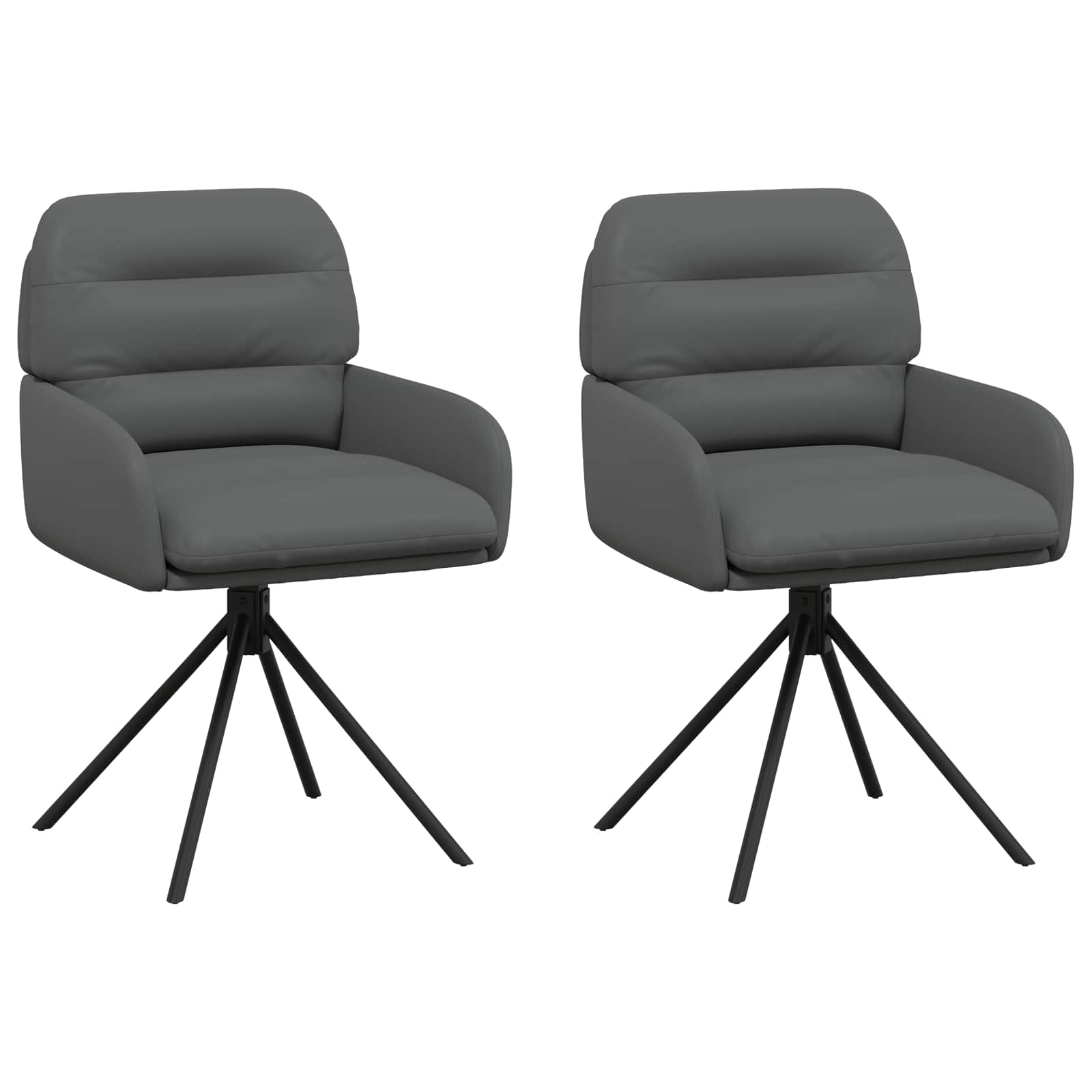 Draai Eetstoelen 2 pcs Kunstleer Grijs 59 x 59,5 x 90 cm is nu te koop bij PeponiXL, paradijselijk wonen!