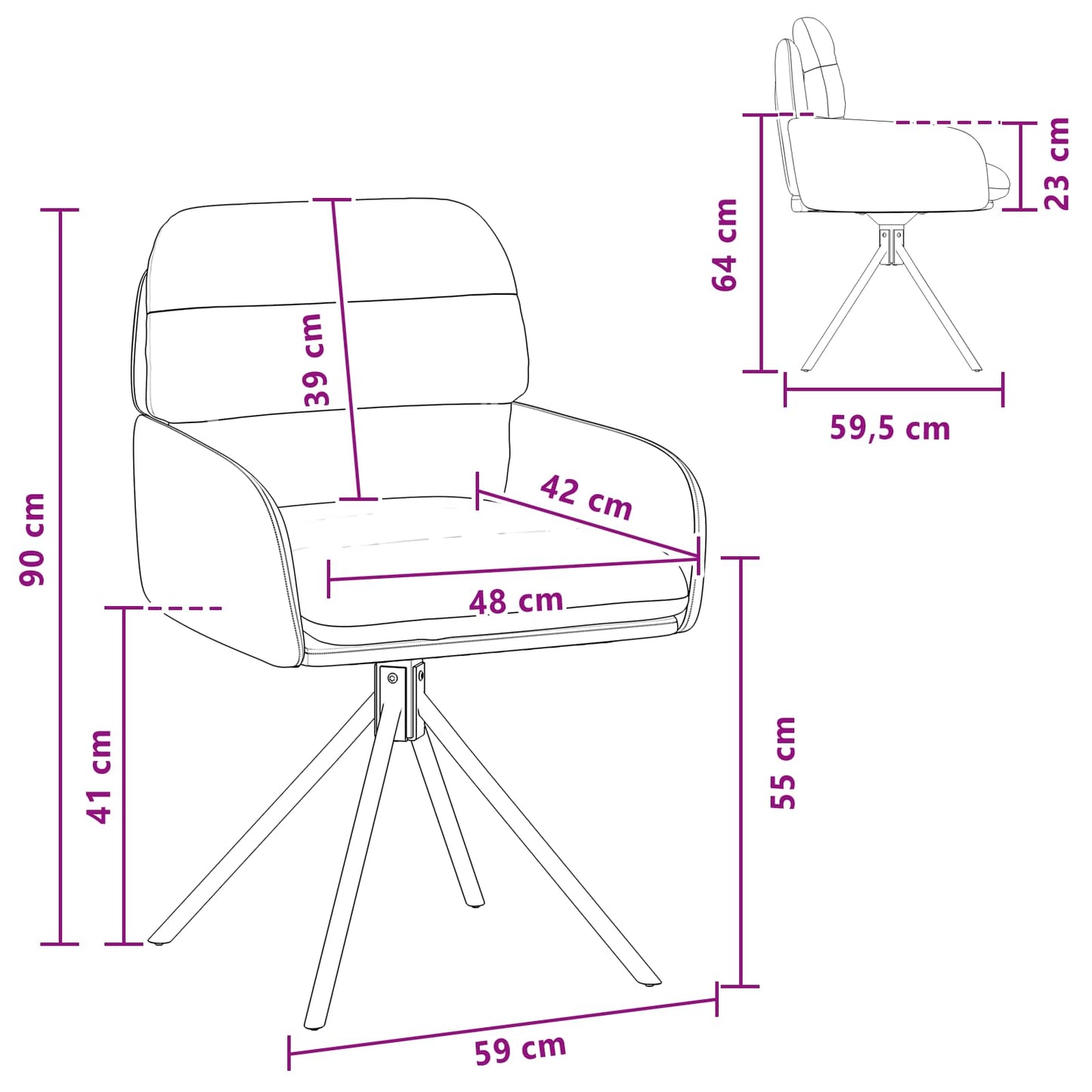 Draai Eetstoelen 2 pcs Kunstleer Wijnrood 59x59,5x90cm is nu te koop bij PeponiXL, paradijselijk wonen!