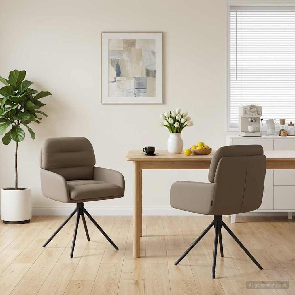 Draai Eetstoelen 2 pcs Kunstleer Cappuccino 59x59,5x90cm is nu te koop bij PeponiXL, paradijselijk wonen!